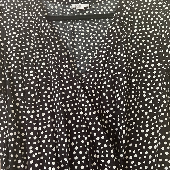 Loft brand black polka dot shorts romper - Picture 2 of 5